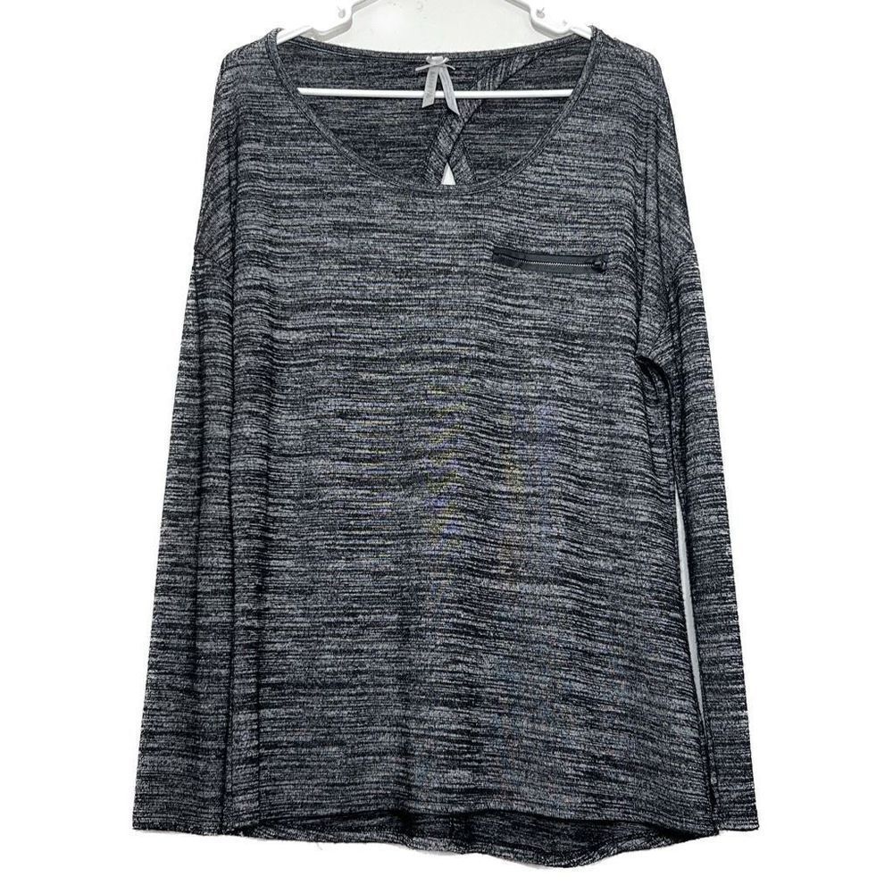 Jo & Co Womens Farile Sweater Drape Back High Low Long Sleeve Scoop Neck‎ Gray L